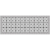 2' X 5' Dark Gray And White Tile Printed Vinyl Area Rug with UV Protection - Homeroots - Flyclothing LLC