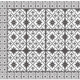 2' X 5' Dark Gray And White Tile Printed Vinyl Area Rug with UV Protection