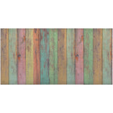 2' X 4' Distressed Aqua Green And Pink Printed Vinyl Area Rug With UV Protection - Homeroots - Flyclothing LLC