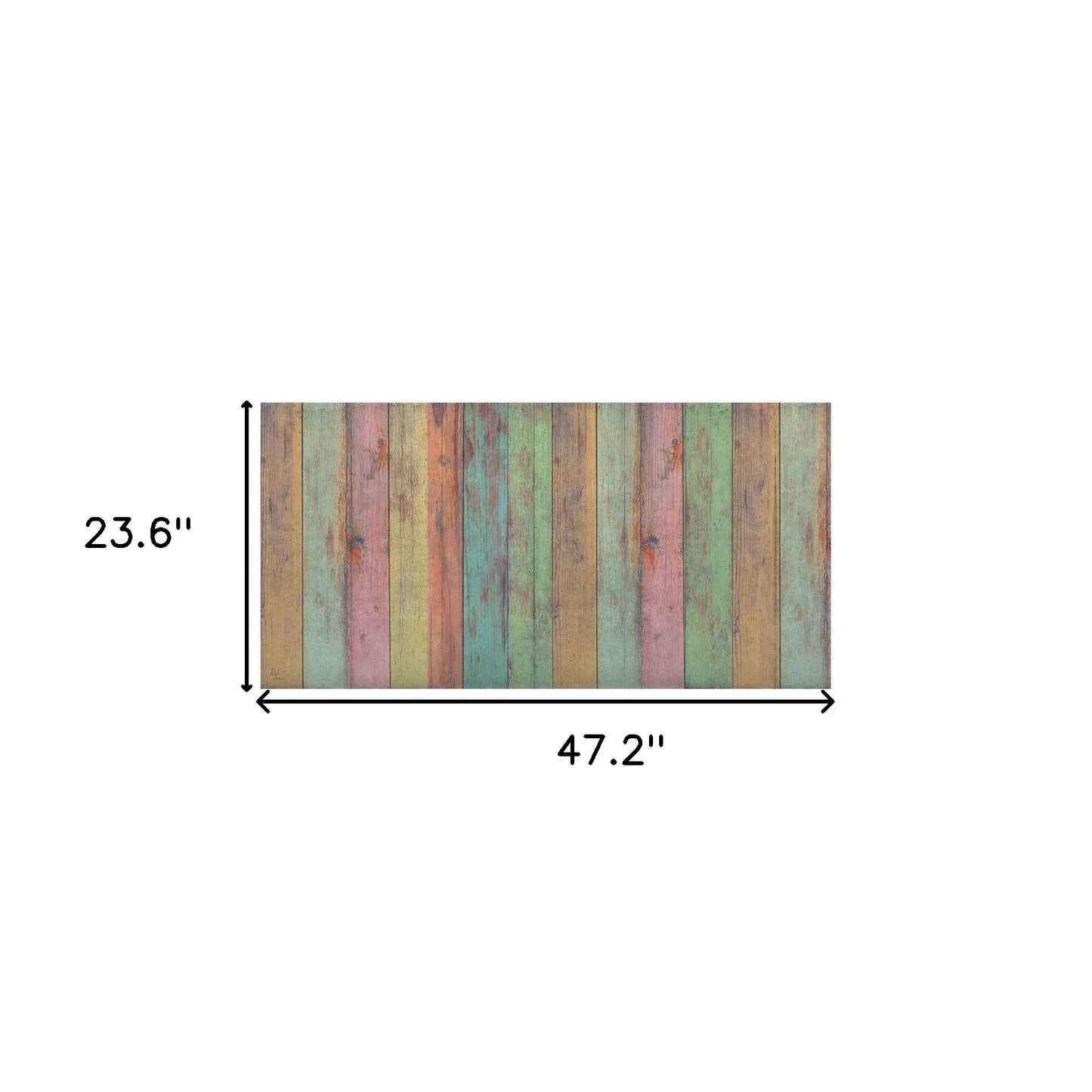 2' X 4' Distressed Aqua Green And Pink Printed Vinyl Area Rug With UV Protection - Homeroots - Flyclothing LLC
