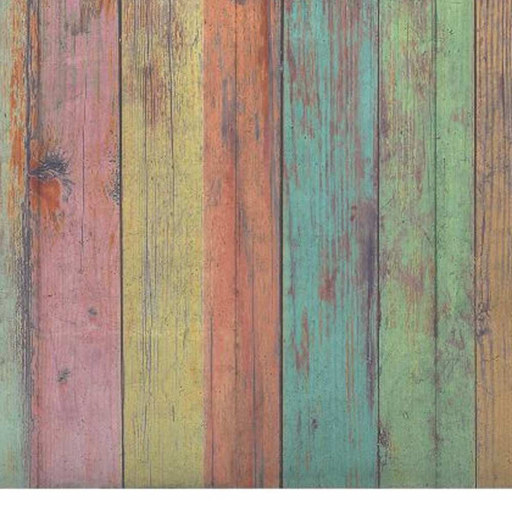 2' X 4' Distressed Aqua Green And Pink Printed Vinyl Area Rug With UV Protection - Homeroots - Flyclothing LLC