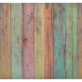 2' X 4' Distressed Aqua Green And Pink Printed Vinyl Area Rug With UV Protection - Homeroots