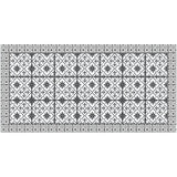 2' X 4' Dark Gray And White Tile Printed Vinyl Area Rug with UV Protection - Homeroots - Flyclothing LLC