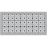 2' X 4' Dark Gray And White Tile Printed Vinyl Area Rug with UV Protection - Homeroots