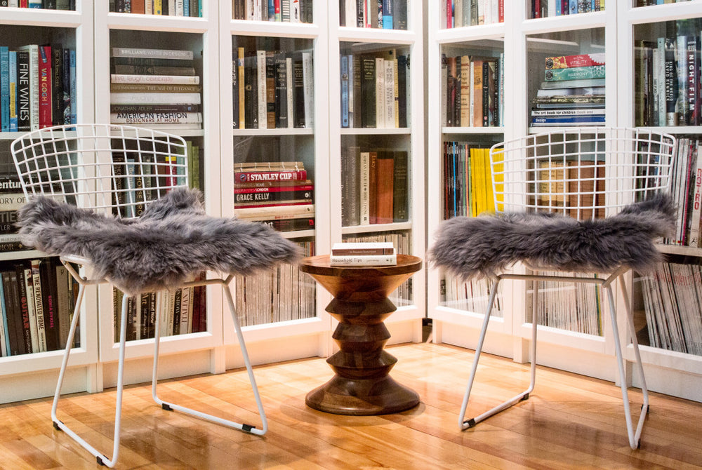 Set Of Two 17" X 17" Grey Wool Chair Pads - Homeroots - Flyclothing LLC