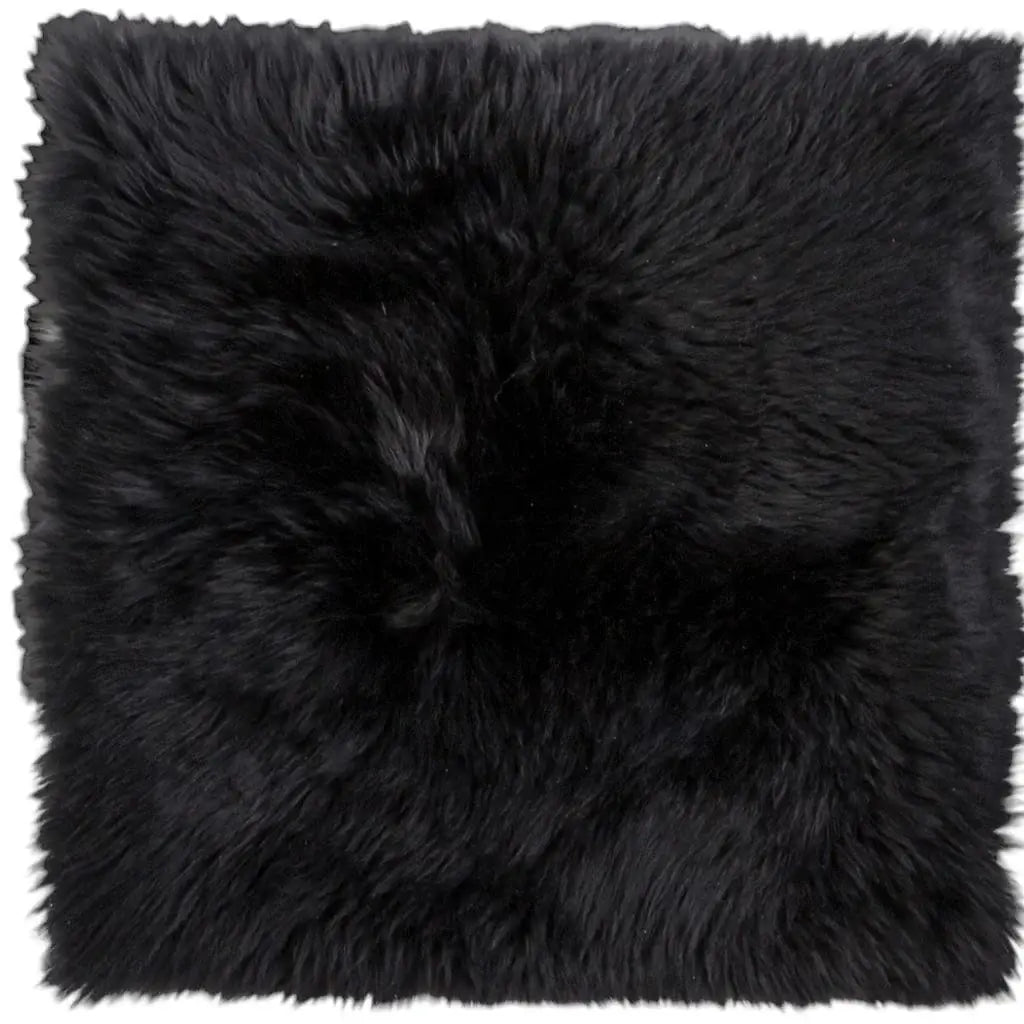 Set Of Two 17" X 17" Black Wool Chair Pads - Homeroots - Flyclothing LLC
