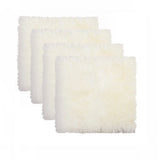 Set Of Four 17" X 17" Natural Wool Solid Color Chair Pads - Homeroots - Flyclothing LLC