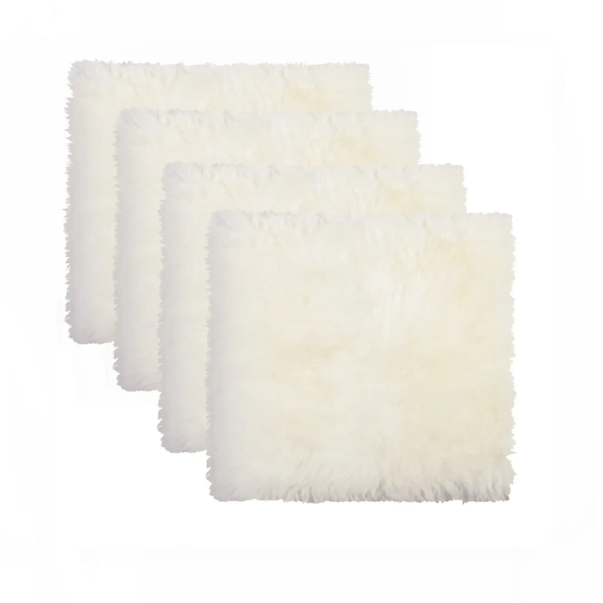 Set Of Four 17" X 17" Natural Wool Solid Color Chair Pads - Homeroots - Flyclothing LLC