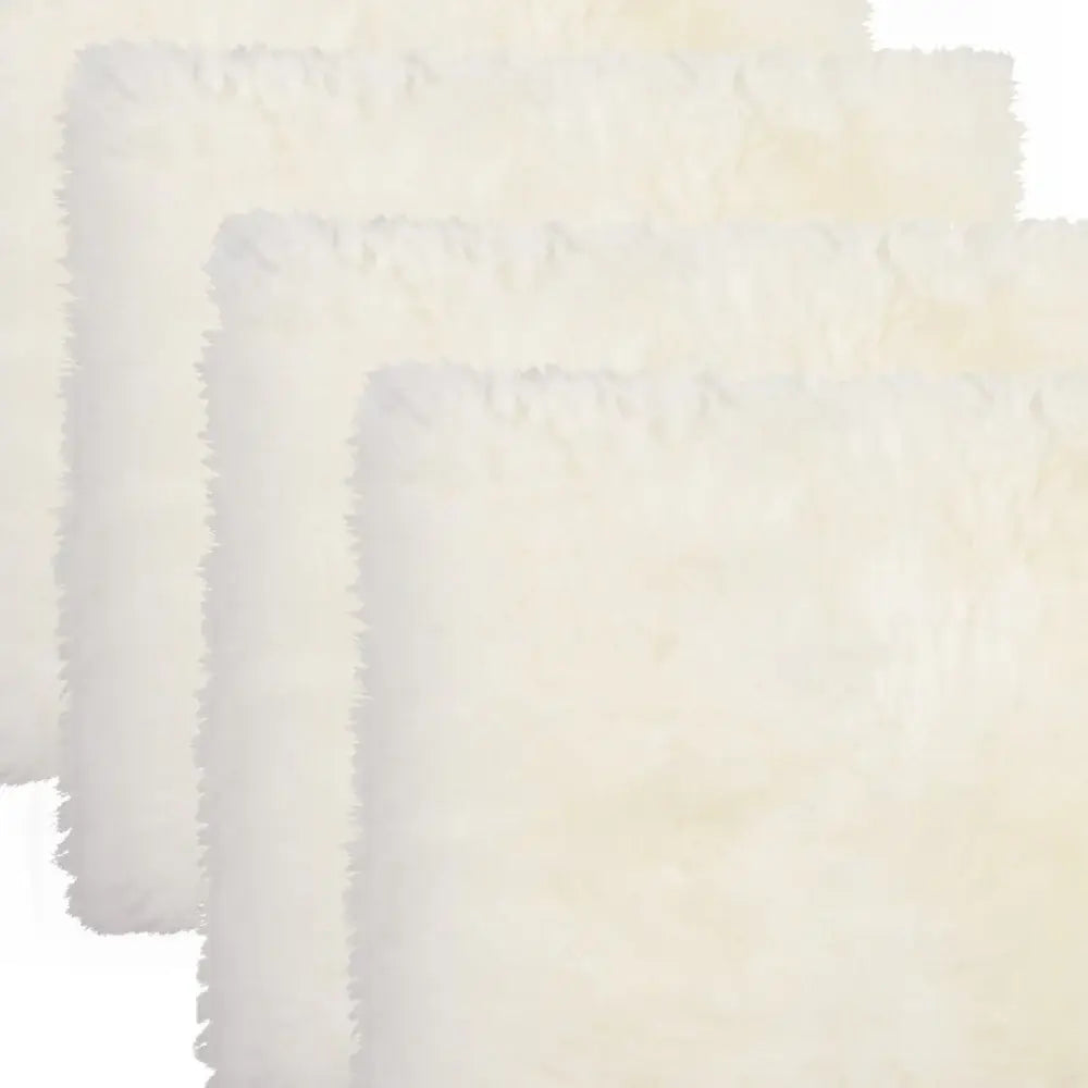 Set Of Four 17" X 17" Natural Wool Solid Color Chair Pads - Homeroots - Flyclothing LLC