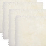 Set Of Four 17" X 17" Natural Wool Solid Color Chair Pads - Homeroots - Flyclothing LLC