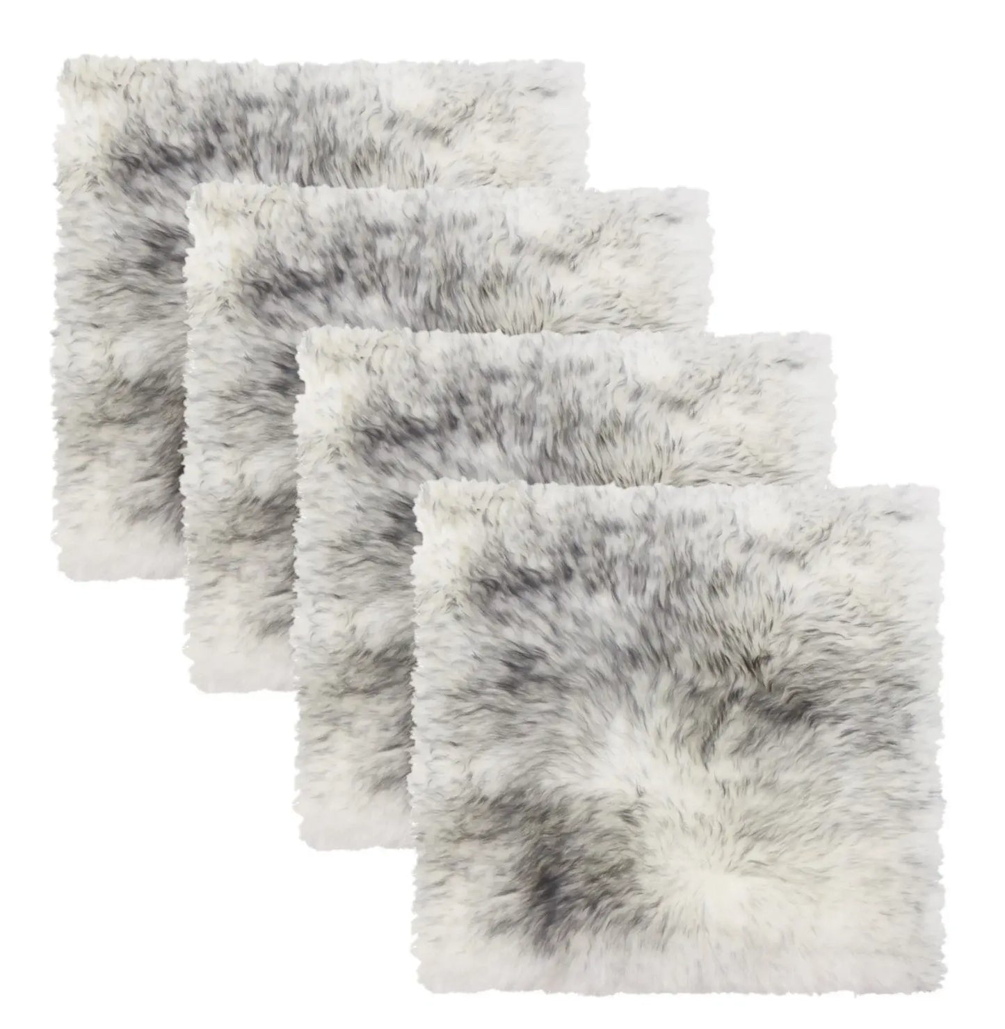 Set Of Four 17" X 17" Gradient Grey Wool Chair Pads - Homeroots - Flyclothing LLC