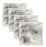 Set Of Four 17" X 17" Gradient Grey Wool Chair Pads - Homeroots - Flyclothing LLC