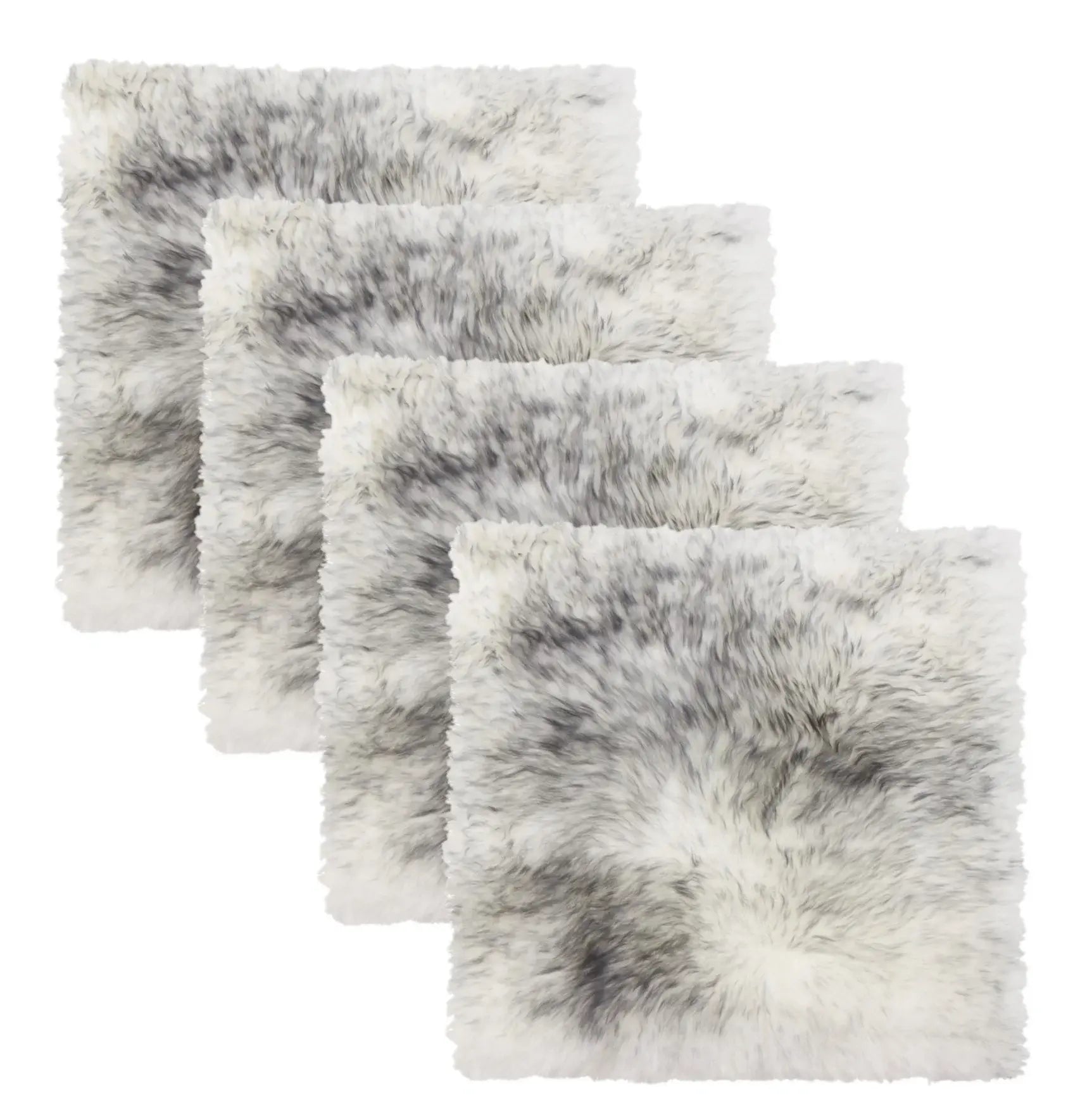 Set Of Four 17" X 17" Gradient Grey Wool Chair Pads - Homeroots - Flyclothing LLC