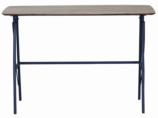 44" Brown and Black Solid Wood Writing Desk