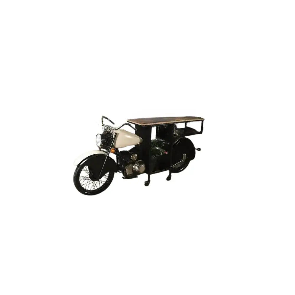 Black and White Metal And Solid Wood Rolling Bar Cart With Wine Storage - Homeroots - Flyclothing LLC