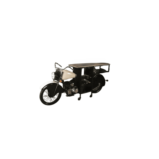 Black and White Metal And Solid Wood Rolling Bar Cart With Wine Storage - Homeroots - Flyclothing LLC