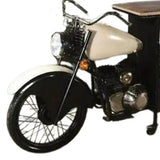 Black and White Metal And Solid Wood Rolling Bar Cart With Wine Storage - Homeroots - Flyclothing LLC