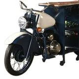 Blue and White Metal And Solid Wood Rolling Bar Cart With Wine Storage - Homeroots - Flyclothing LLC