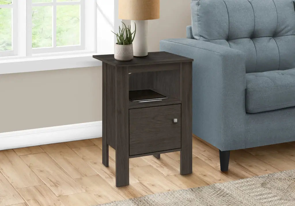 24" Brown Nightstand with Cabinet Storage - Homeroots - Flyclothing LLC