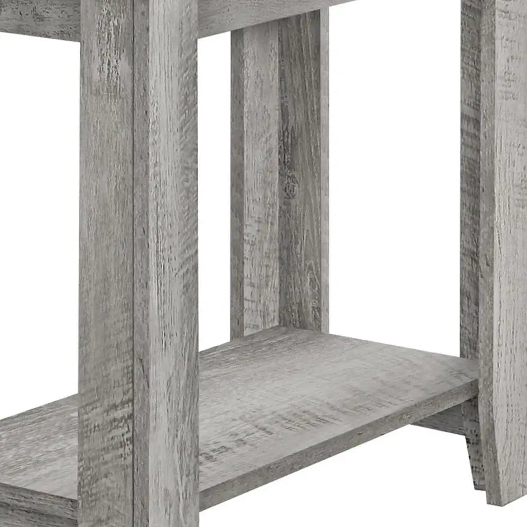 22" Gray Wood End Table With Shelf - Homeroots - Flyclothing LLC