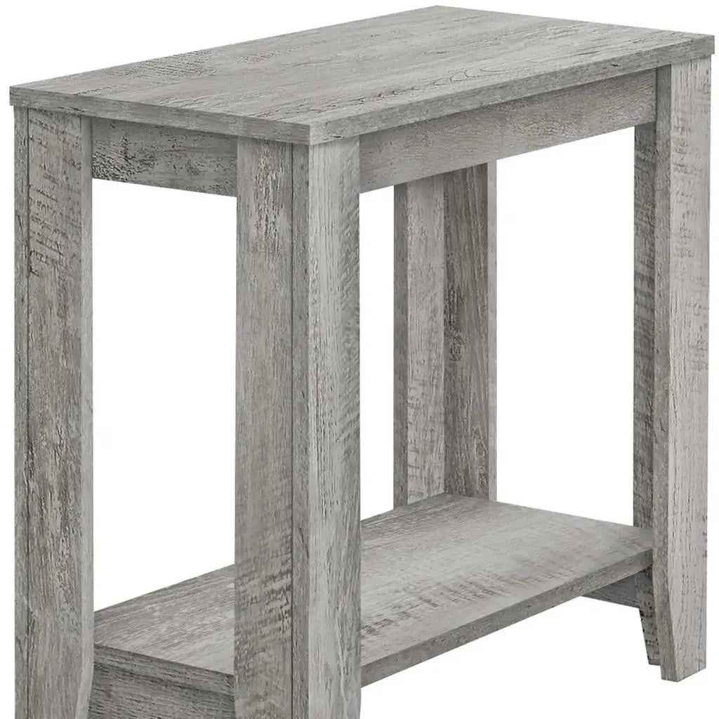 22" Gray Wood End Table With Shelf - Homeroots - Flyclothing LLC