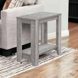 22" Gray Wood End Table With Shelf - Homeroots - Flyclothing LLC