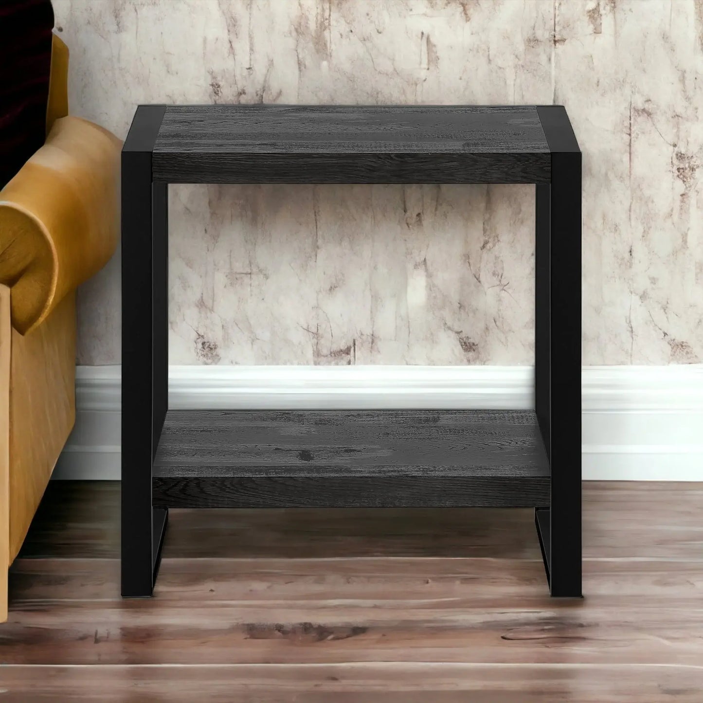 24" Black End Table With Shelf - Homeroots - Flyclothing LLC