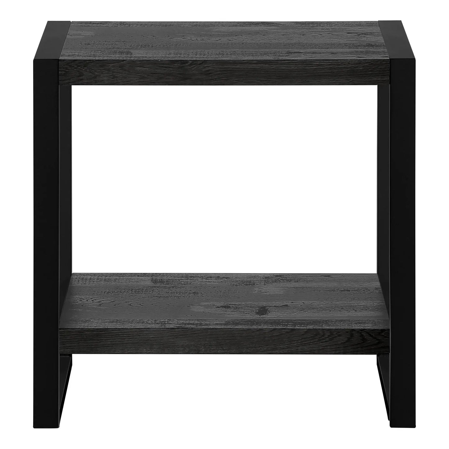 24" Black End Table With Shelf - Homeroots - Flyclothing LLC