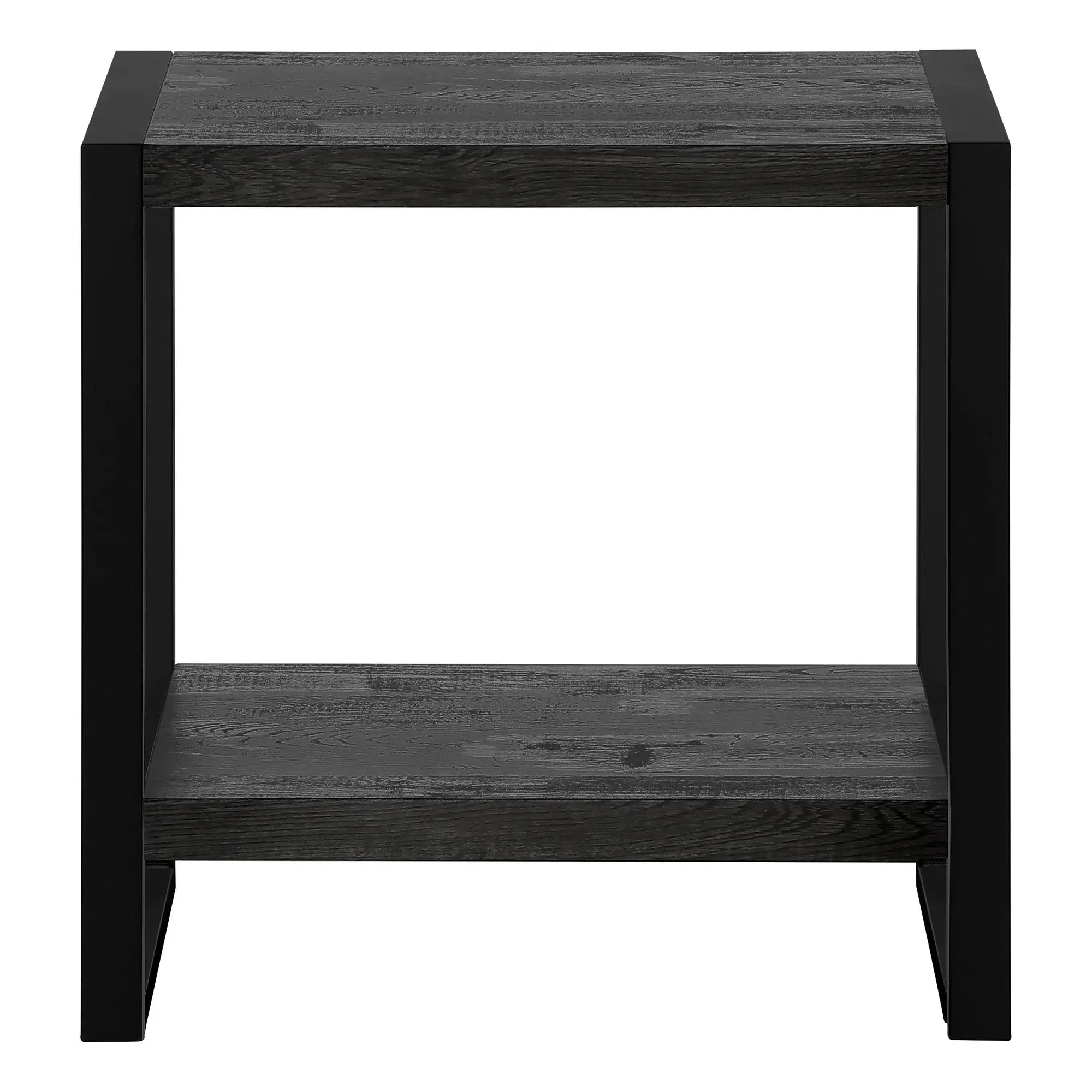 24" Black End Table With Shelf - Homeroots - Flyclothing LLC
