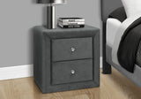 21" Dark Gray Velvet Two Drawer Nightstand - Homeroots - Flyclothing LLC