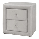 21" Light Gray Wood Two Drawer Nightstand