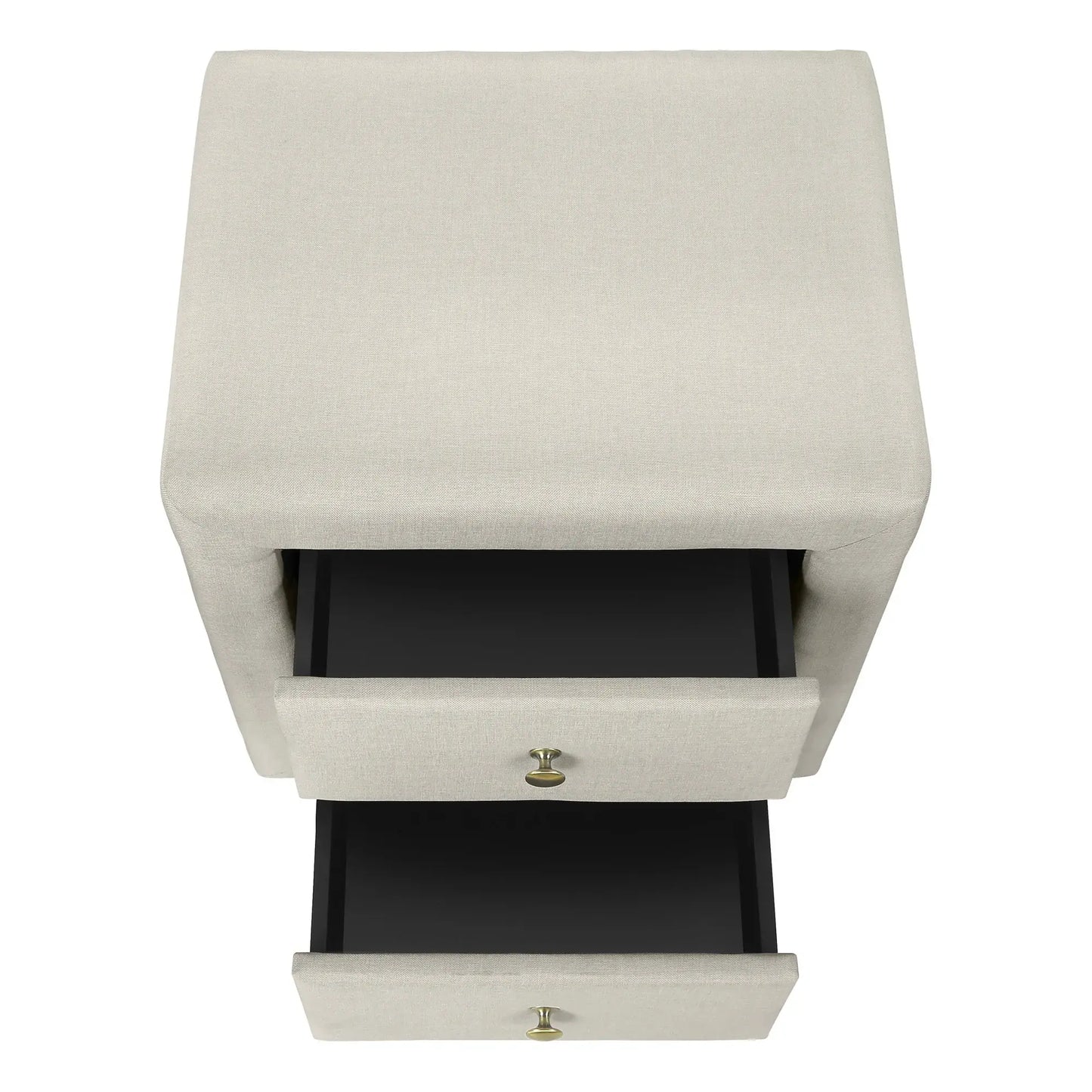 21" Beige Linen Blend Two Drawer Nightstand - Homeroots - Flyclothing LLC