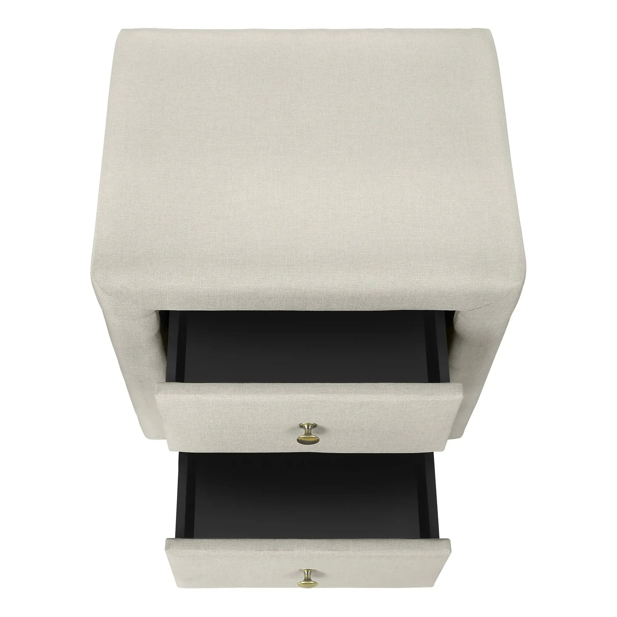21" Beige Linen Blend Two Drawer Nightstand - Homeroots - Flyclothing LLC