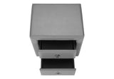 21" Gray Faux Leather Two Drawer Nightstand - Homeroots - Flyclothing LLC