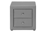 21" Gray Faux Leather Two Drawer Nightstand - Homeroots - Flyclothing LLC