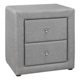 21" Gray Linen Blend Two Drawer Nightstand - Homeroots - Flyclothing LLC