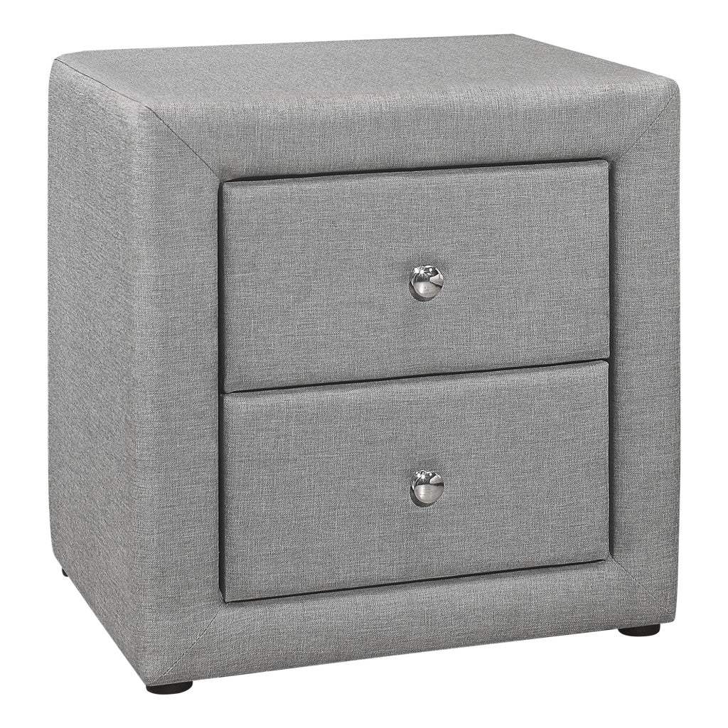 21" Gray Linen Blend Two Drawer Nightstand - Homeroots - Flyclothing LLC