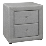 21" Gray Wood Two Drawer Nightstand