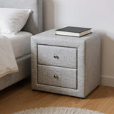 21" Gray Linen Blend Two Drawer Nightstand - Homeroots - Flyclothing LLC