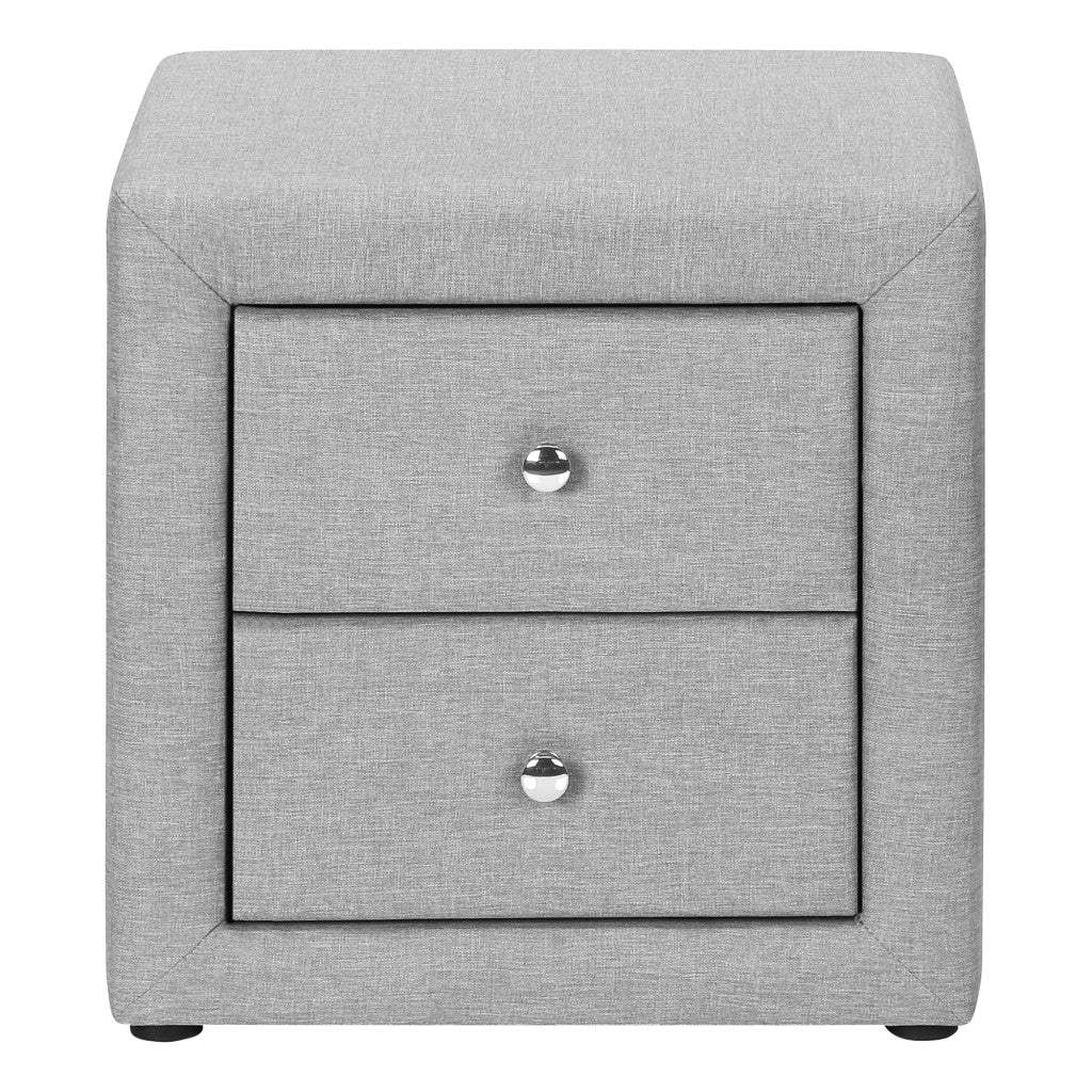 21" Gray Linen Blend Two Drawer Nightstand - Homeroots - Flyclothing LLC