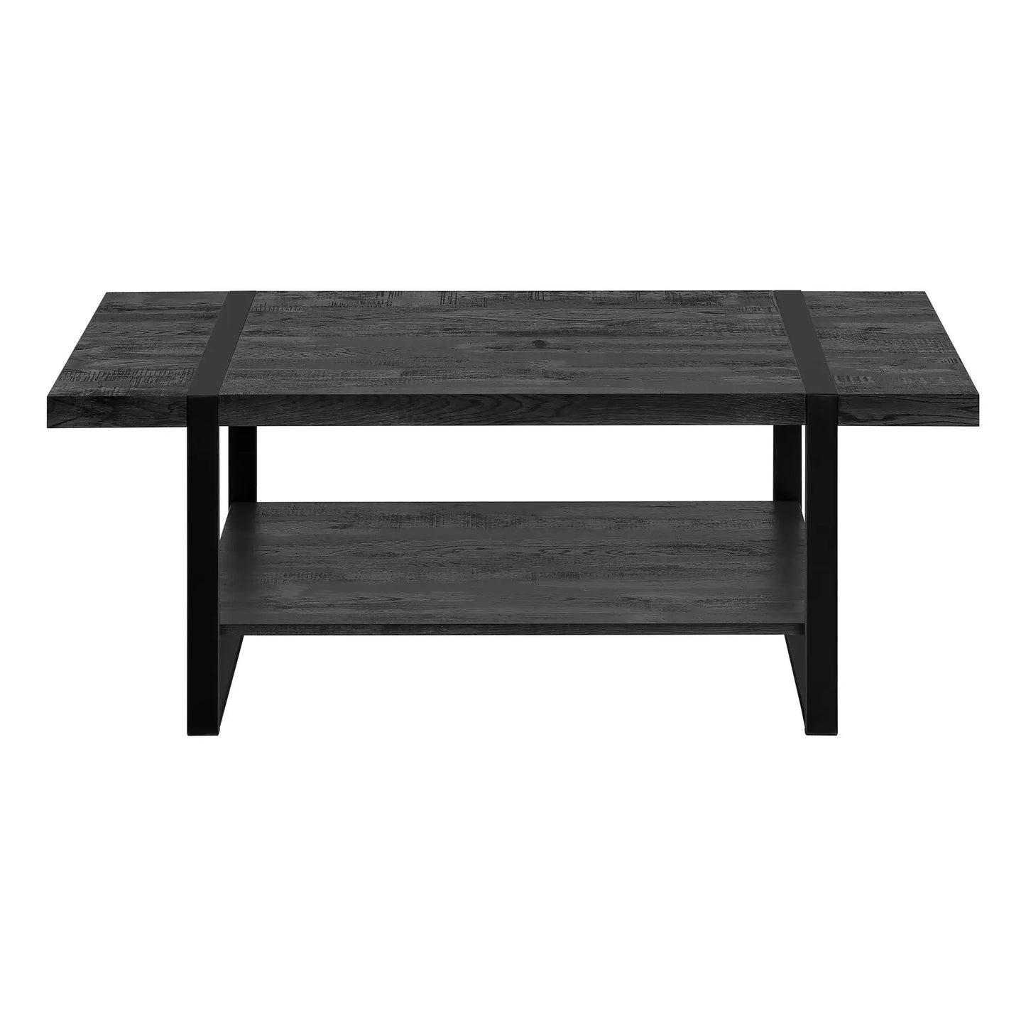 47" Black Coffee Table With Shelf - Homeroots - Flyclothing LLC