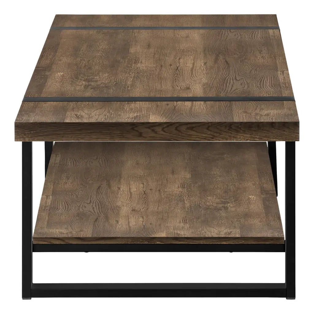47" Brown And Black Coffee Table With Shelf - Homeroots - Flyclothing LLC