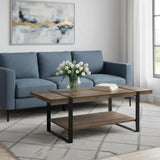 47" Brown And Black Coffee Table With Shelf - Homeroots - Flyclothing LLC