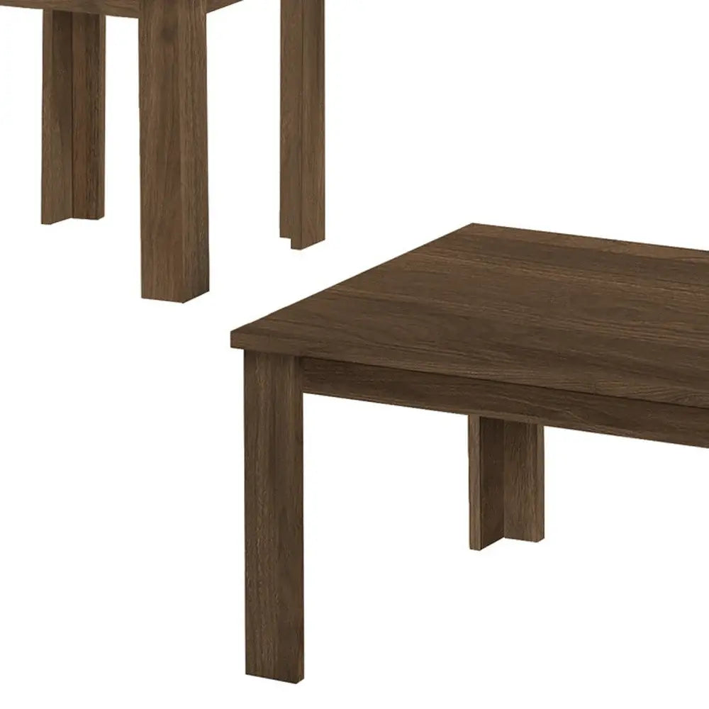 Set of Three 44" Dark Brown Coffee Table - Homeroots - Flyclothing LLC