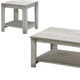 Set Of Three 42" Gray Rectangular Coffee Table With Three Shelves - Homeroots - Flyclothing LLC