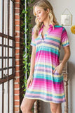 Heimish Full Size Striped Short Sleeve Mini Tee Dress Plus Size - Trendsi - Flyclothing LLC