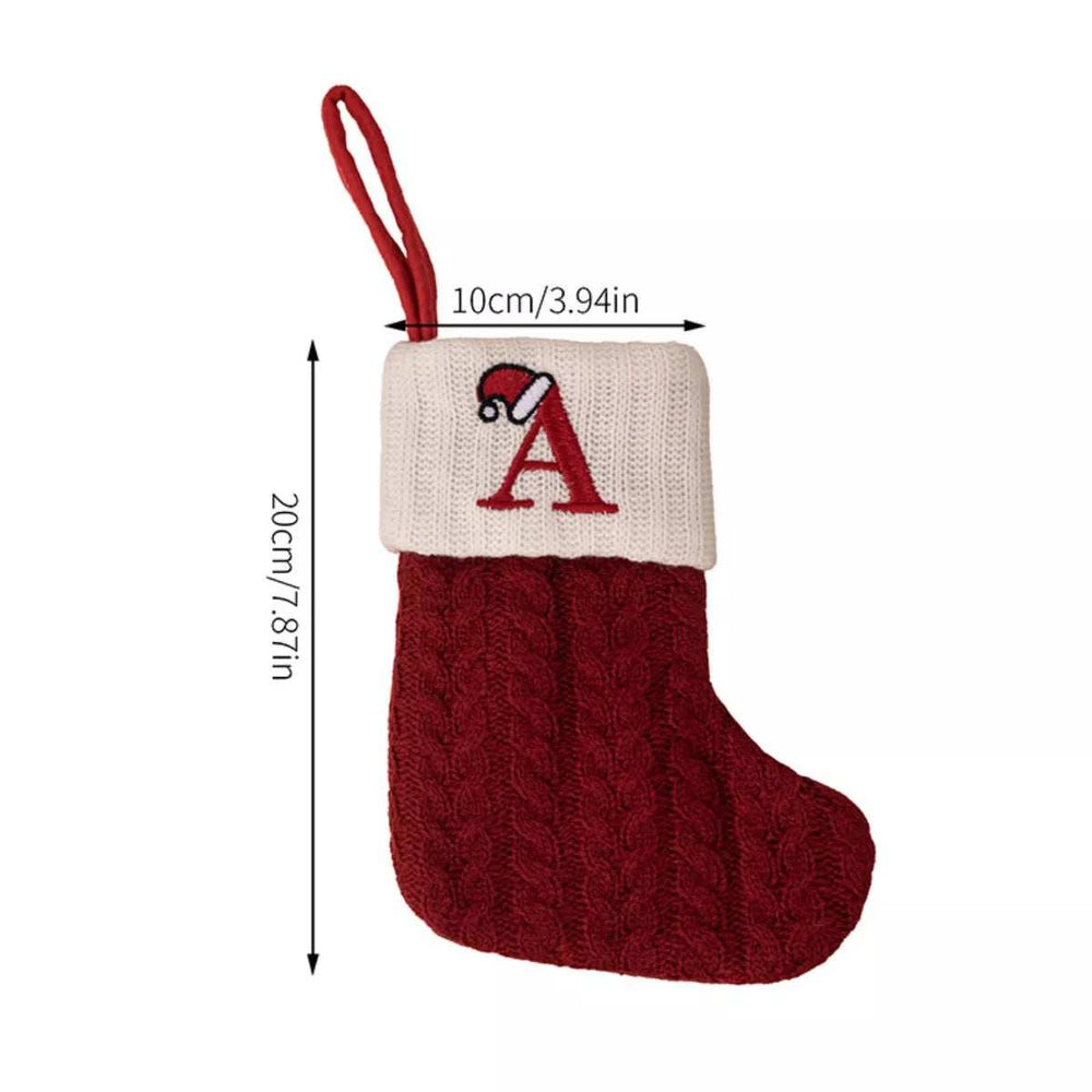 Cable-Knit Contrast Christmas Stockings - Trendsi - Flyclothing LLC