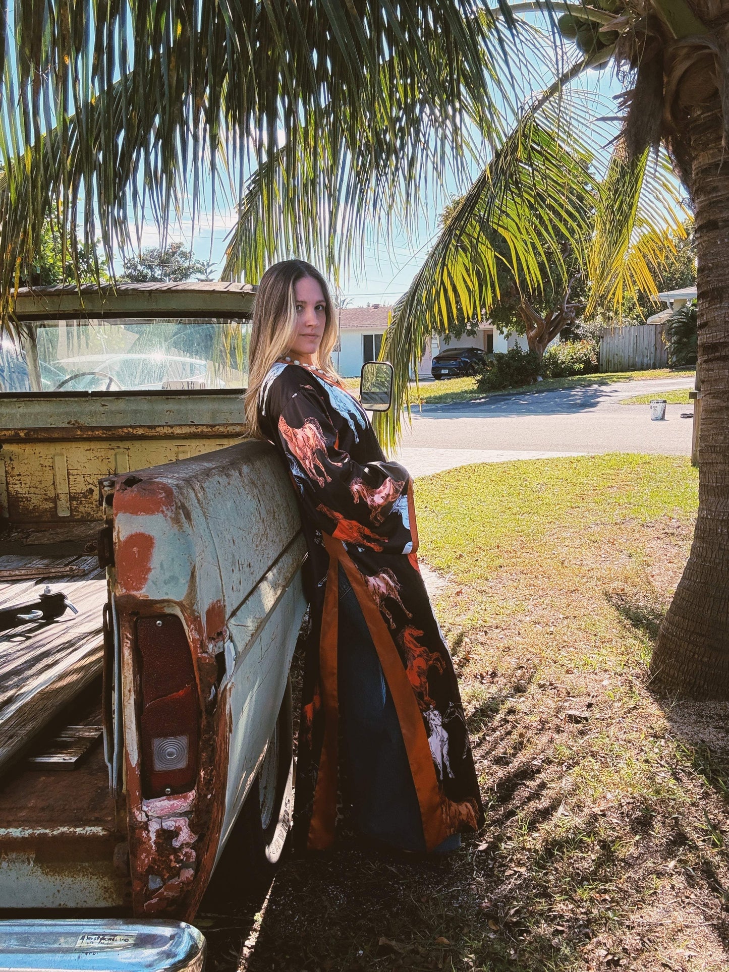 Rebel Yell Horse & Leopard Print Reversible Duster - Lil Bee's Bohemian - Flyclothing LLC