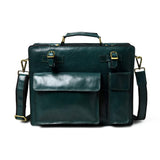 Tuscany Italian Leather Briefcase, Green - Classy Leather Bags - Flyclothing LLC