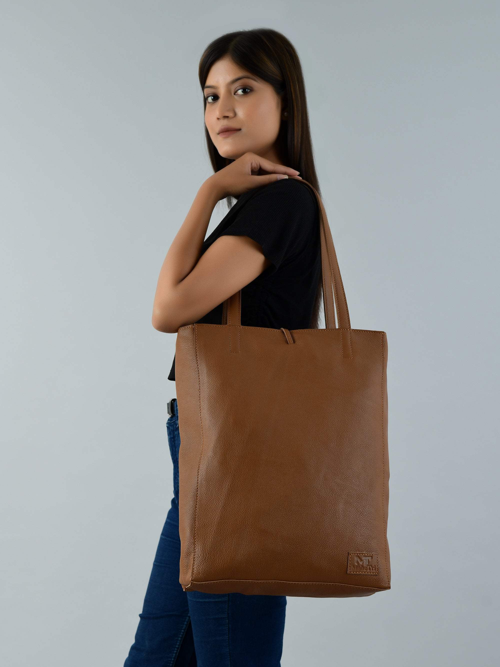 Café Chic Women's Leather Tote Bag - Classy Leather Bags - Flyclothing LLC